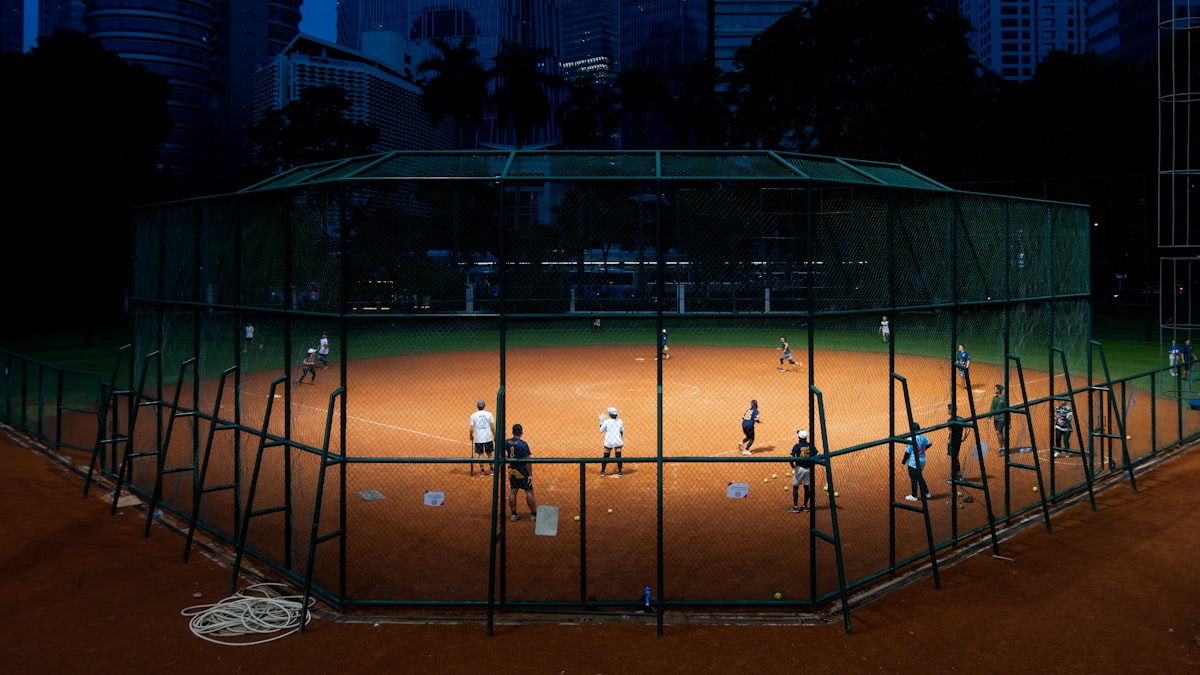 Softball team walking on field Portland Cascade Oregon