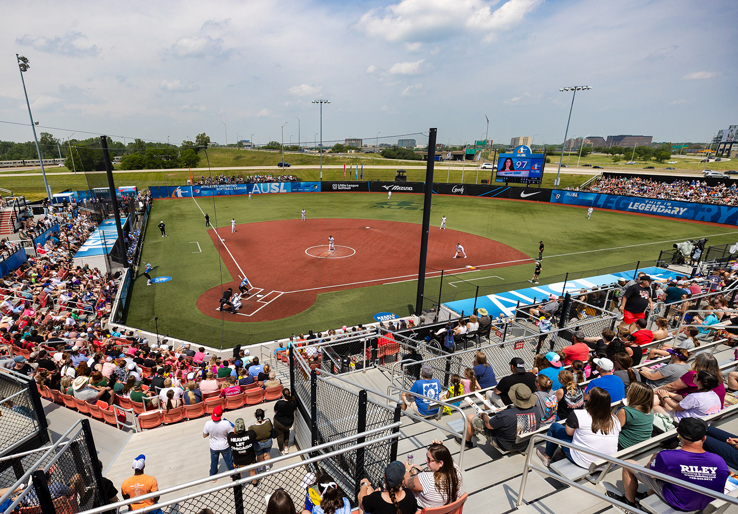 Fans gather at Parkway Bank Sports Complex for an AUSL Bandits game in Rosemont, Illinois