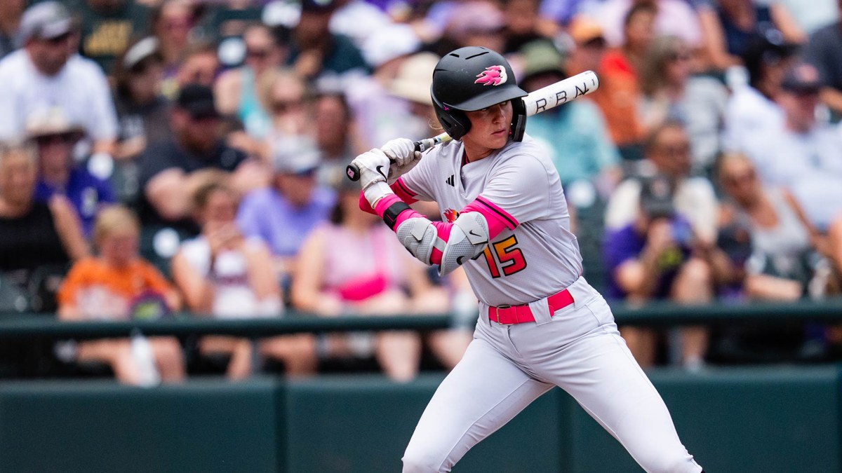 Carolina Blaze catcher Reese Atwood in the batter's box