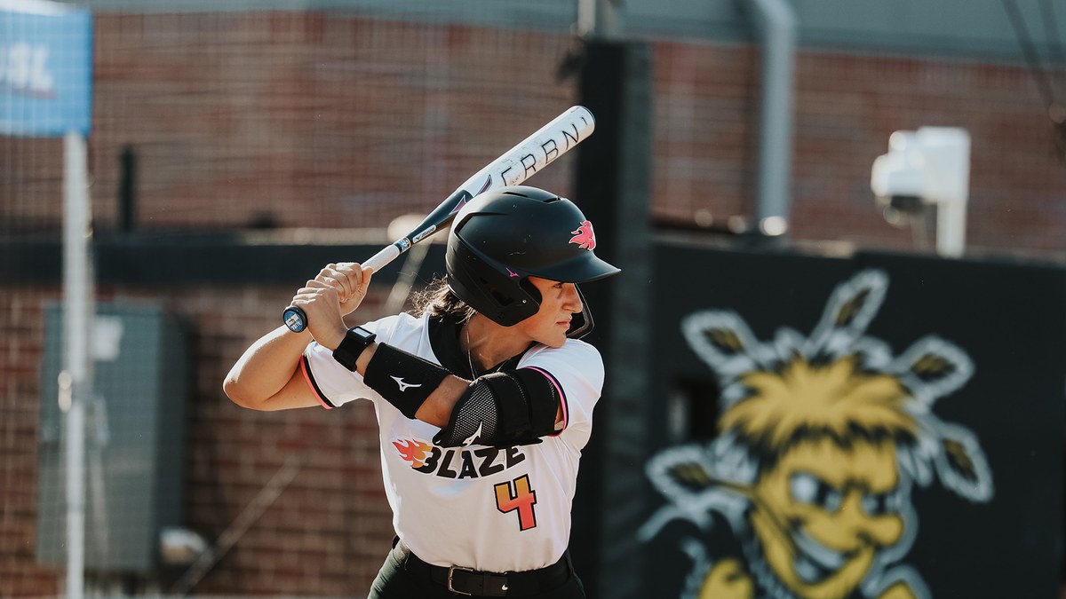 Carolina Blaze's Ana Gold in the batter's box during the 2025 AUSL season